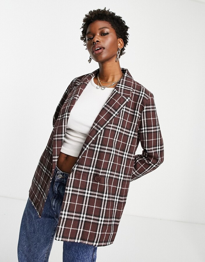 checkered oversized blazer