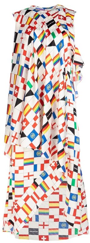 Balenciaga Flag Printed Sleeveless Dress - ShopStyle