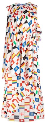 Balenciaga Flag Printed Sleeveless Dress