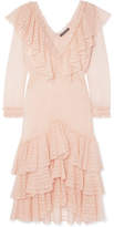 Thumbnail for your product : Alexander McQueen Ruffled Knitted Silk Mini Dress