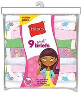 Thumbnail for your product : Hanes Girls' No Ride Up Cotton Colored Brief Panties 9-Pack
