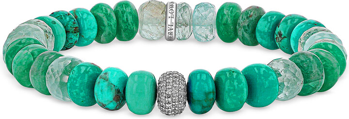 Sheryl Lowe 14K Yellow Gold Turquoise Diamond Bracelet