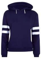 Thumbnail for your product : New Look Teens Navy Stripe Sleeve Hoodie