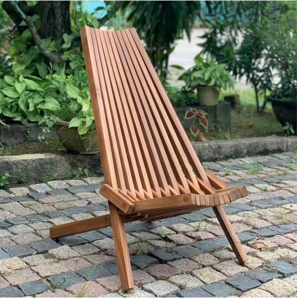 Moda Furnishings ModaFurnishingsOutdoorAcaciaWoodFoldingAdirondackChair-Teak