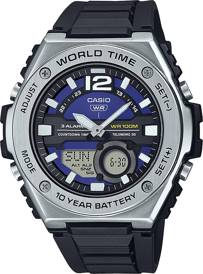 Casio Men's Analog Digital Black Resin Strap Watch 51mm, MWQ100-2AV
