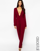 Thumbnail for your product : ASOS TALL Exclusive 70's Plunge Jumpsuit