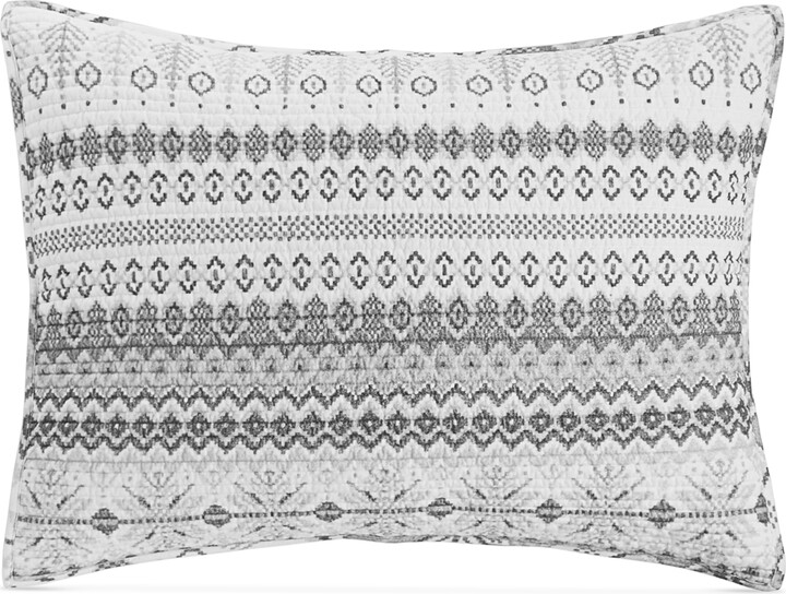 Martha Stewart Collection Fair Isle Quilted Flannel Sham, King, Created