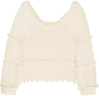 Apiece Apart Pompom-trimmed Cotton Sweater
