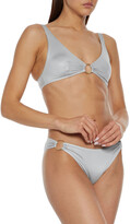 Thumbnail for your product : Myla Beachy Road Ring-embellished Metallic Triangle Bikini Top