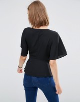 Thumbnail for your product : ASOS Tea Blouse with Wrap Front
