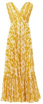 Thumbnail for your product : Mes Demoiselles Samarcande Ikat-print Cotton-voile Dress - Yellow Print