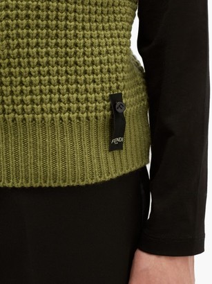 Fendi V-neck Cashmere Sleeveless Sweater - Green