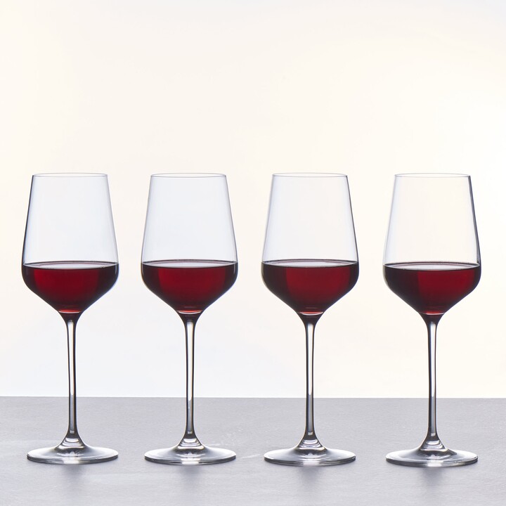 Dunelm Set of 4 Connoisseur Crystal Glass Red Wine Glasses Clear