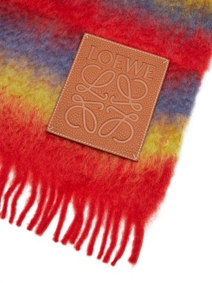 Loewe Anagram Logo-patch Mohair Blanket - Rainbow