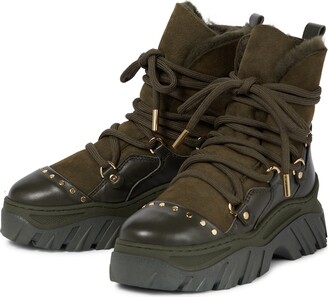INUIKII Trekking leather and suede ankle boots