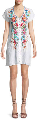 Johnny Was Vernazza Embroidered Tunic Dress, Petite