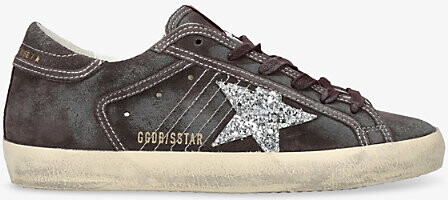 Golden Goose Womens Silver Superstar 60574 Suede Trainers Eur 40 / 7 Uk Women