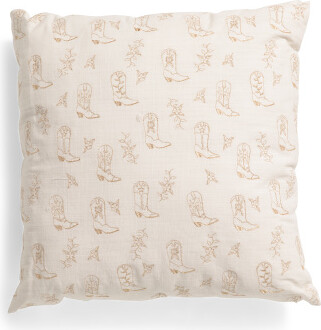 TJMAXX 20X20 Velvet Cowgirl Pillow, Cotton/Polyester