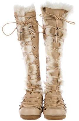 Emilio Pucci Shearling Knee-High Snow Boots