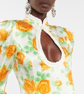 Thumbnail for your product : Alessandra Rich Floral silk midi dress
