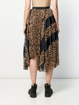 Sacai Asymmetric Printed Midi Skirt