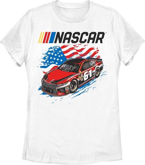 Nascar WomensNASCARAmericanRacingCar61TShirt-White-2XLarge