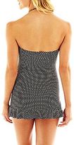 Thumbnail for your product : JCPenney a.n.a Shirred Bandeau 1-Piece Swimdress