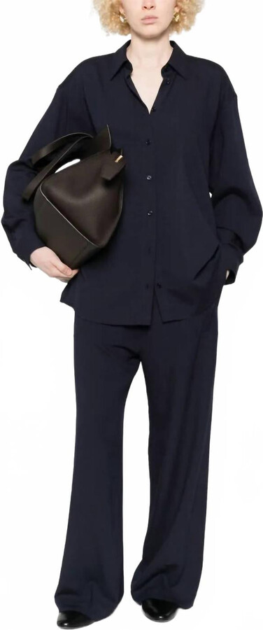 Totême Fluid Classic Shirt In Navy