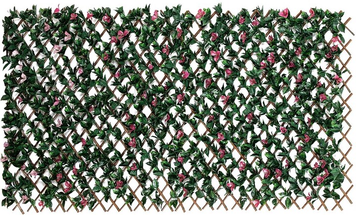 Nearly Natural Indoor/Outdoor UV-Resistant Artificial Bougainvillea Expandable Privacy Fence Screen