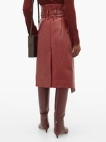 Thumbnail for your product : Petar Petrov Rita High-rise Leather Skirt - Burgundy