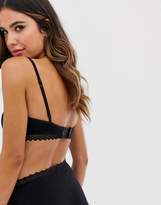 Thumbnail for your product : Monki lace trim soft bra in black