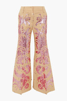 Thumbnail for your product : Valentino Sequin-embellished Wool And Silk-blend Flared Pants