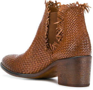 Strategia woven block-heel ankle boots
