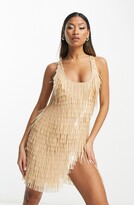 Thumbnail for your product : ASOS DESIGN Sequin Fringe Dress