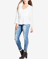 Thumbnail for your product : City Chic Trendy Plus Size Button-Up Corset Blouse