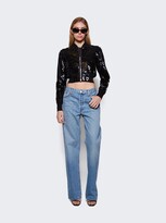 Embroidered Cropped Flight Jacket 
