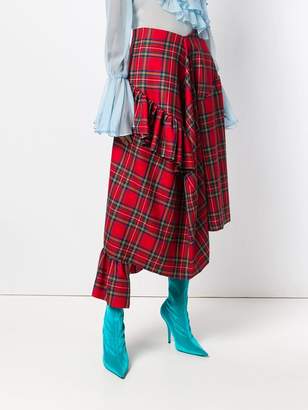 Preen by Thornton Bregazzi Morgan tartan asymmetric skirt