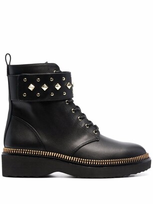 MICHAEL Michael Kors Haskell spike-strap leather boots
