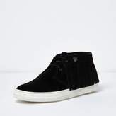 Thumbnail for your product : River Island Mens Black leather fringed desert boots