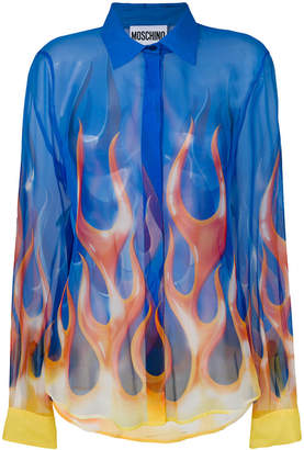 Moschino flame print shirt