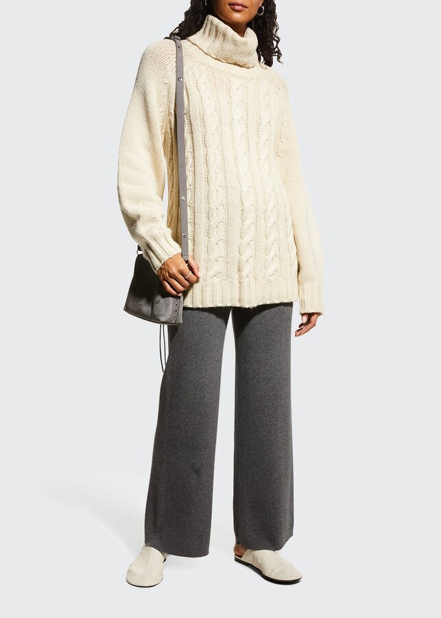 chunky cable turtleneck sweater