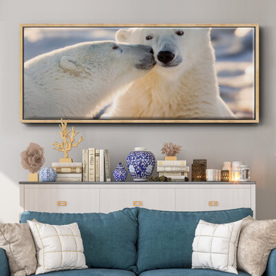 Wexford Home Polar Bear Kiss- Framed Canvas