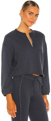 Chaser Cashmere Fleece Blouson Sleeve Half Zip Pullover
