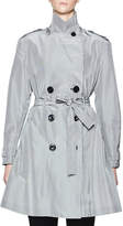 Thumbnail for your product : Olivier Theyskens Belted Micro-Check Trenchcoat, White/Black