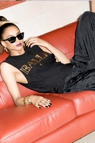 Thumbnail for your product : Brian Lichtenberg Ballin Muscle Tee in Black/Gold