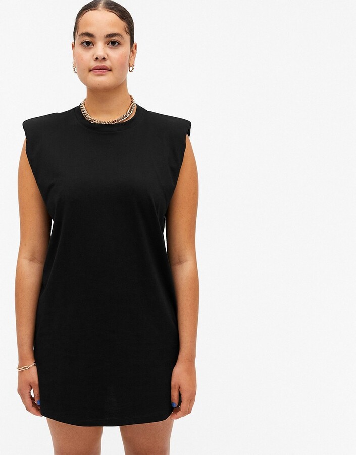 Monki Black Mini T Shirt Dress Sporty Mini T-shirt Dress