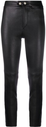 high waisted slim fit black trousers