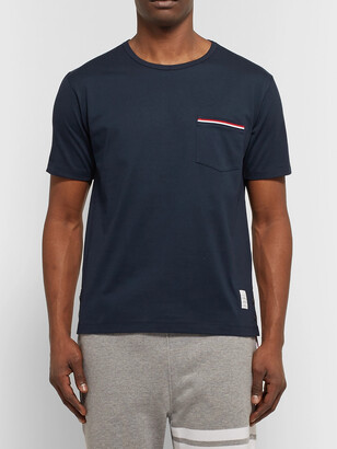 Thom Browne Slim-Fit Grosgrain-Trimmed Cotton-Jersey T-Shirt