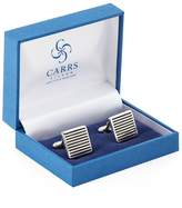 Thumbnail for your product : Carrs of Sheffield Silver Striped Square Enamelled Sterling Silver Cufflinks