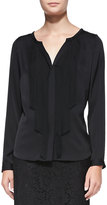 Thumbnail for your product : Milly Streamer-Front Stretch-Silk Blouse